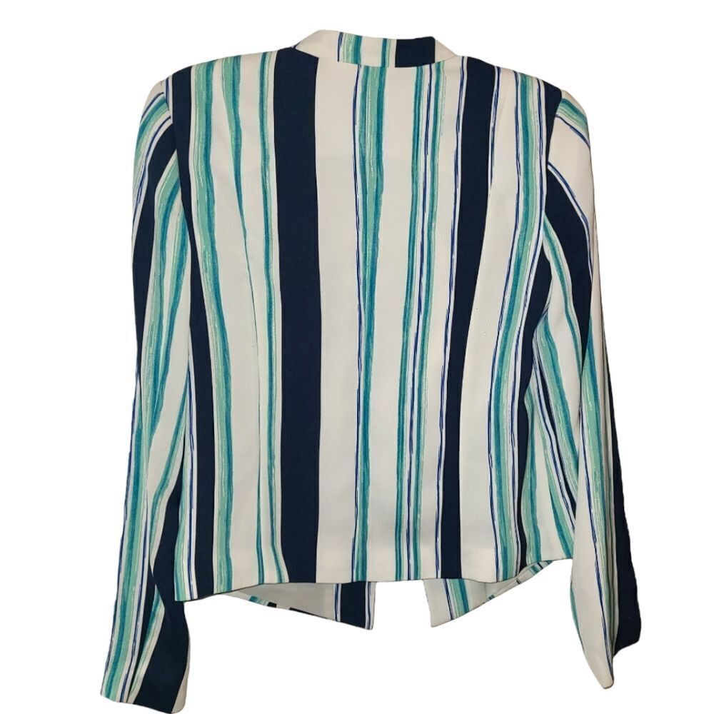 Halogen A- Symmetrical Striped Blazer - Picture 3 of 10